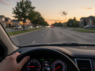 Windshield chip repair improving driver visibility
