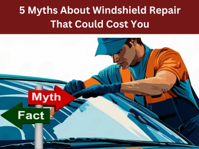 Windshield repair technician fixing a crack