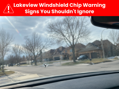 Cracked windshield chip needing windshield repair in Mississauga