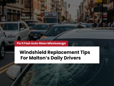 Damaged windshield in Mississauga traffic