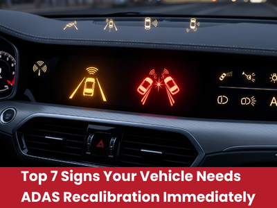 Car dashboard showing ADAS warning lights needing recalibration