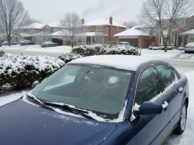 Winter windshield replacement service in Brampton