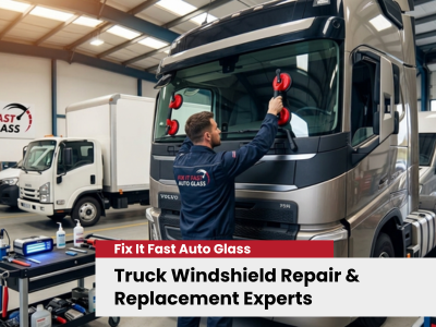 Commercial truck windshield replacement in Brampton