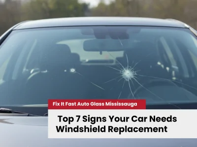 Cracked windshield blocking driver visibility